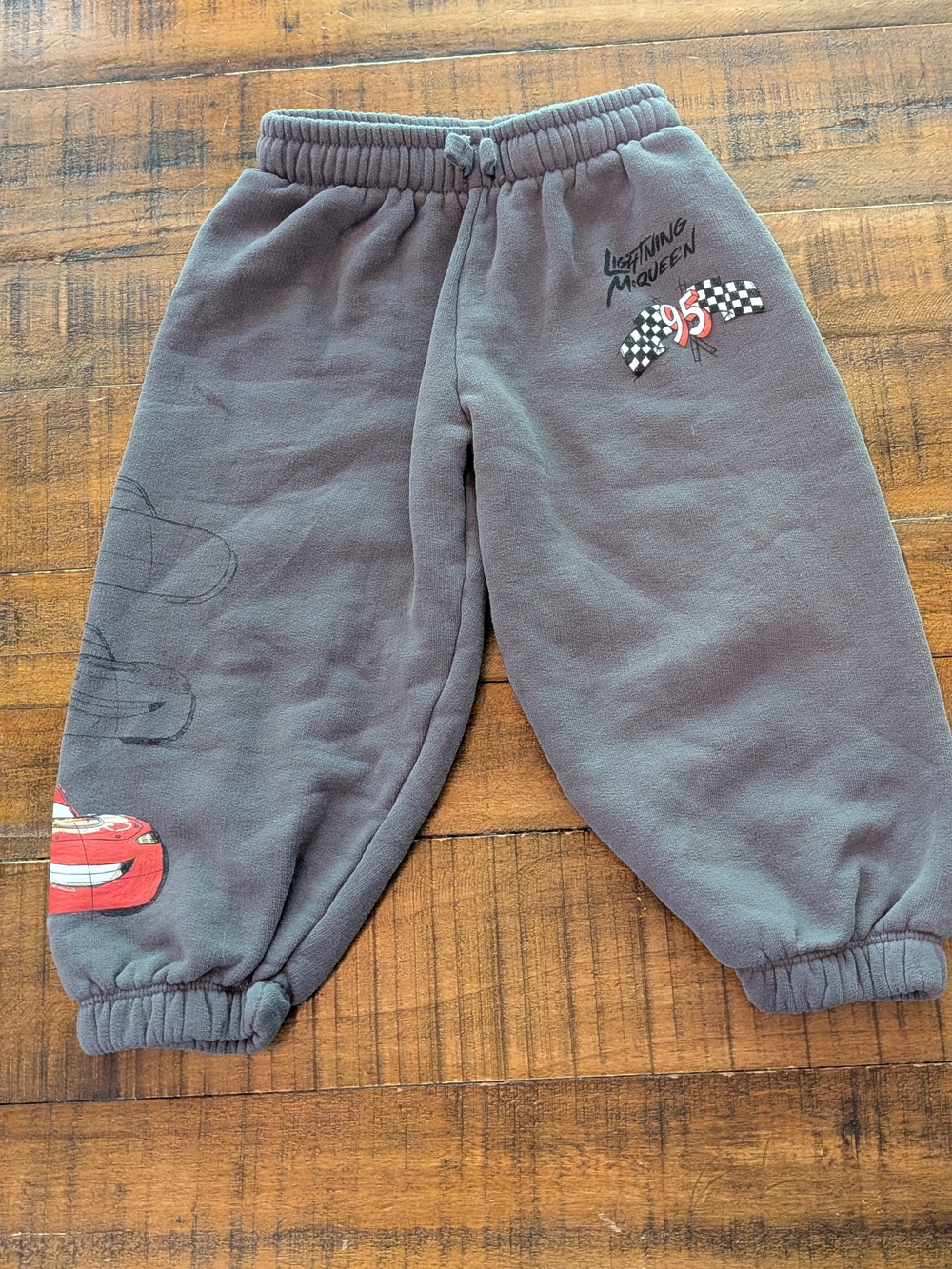 Zara Gray Kids Size 4 Sweatpants with Lightning McQueen '95' New